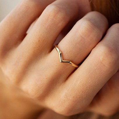 Каблучка "Viola" у жовтому золоті к07606 №6