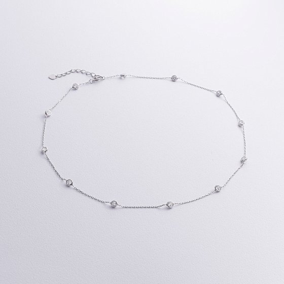 Серебряное колье с фианитами 908-01593