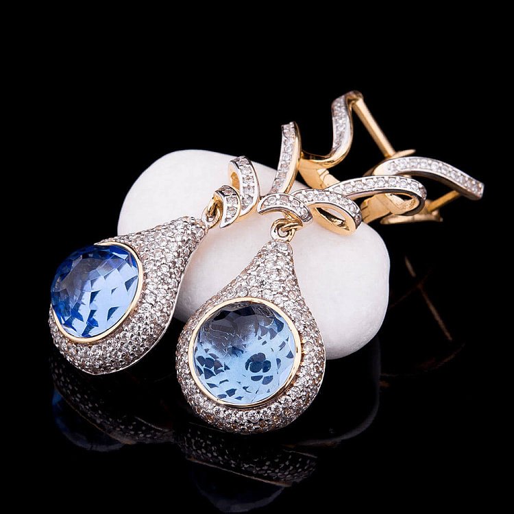 Ексклюзивні сережки з фіанітами с03547 від ювелірного магазину Онікс - 5