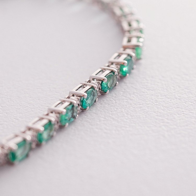 Золотой браслет (изумруд, бриллиант) бб0009gl от ювелирного магазина Оникс - 3