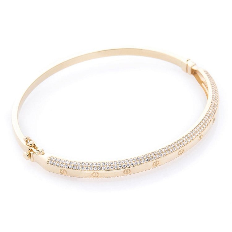 Золотий браслет з фіанітами б03934 від ювелірного магазину Онікс - 1