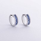 Золоті сережки - кільця (діаманти, сапфіри) сб0503nl от ювелирного магазина Оникс
