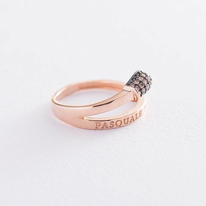 Золотое кольцо "Спичка" (фианиты) к06265 №3