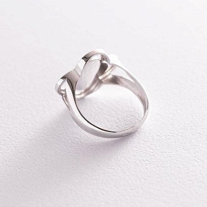 Каблучка "Конюшина" в білому золоті (емаль) к06693 №3