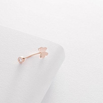 Золотий пірсинг "Метелик" (фіаніт) пир00221