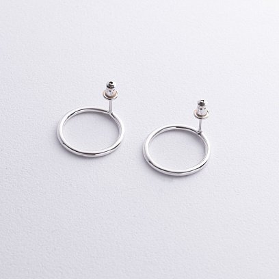 Сережки - пусети Великий кругообіг в сріблі 1.9 см 122547 №5