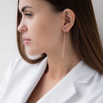 Золоті сережки з кульками с07158 №2