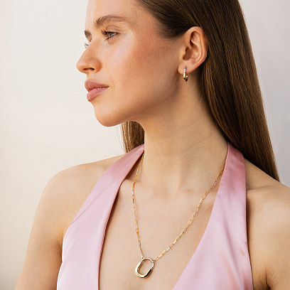 Серьги "Camilla" mini (желтое, белоe золото) с09484 №4