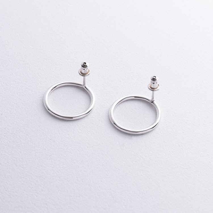 Сережки - пусети Великий кругообіг в сріблі 1.9 см 122547 від ювелірного магазину Онікс - 10