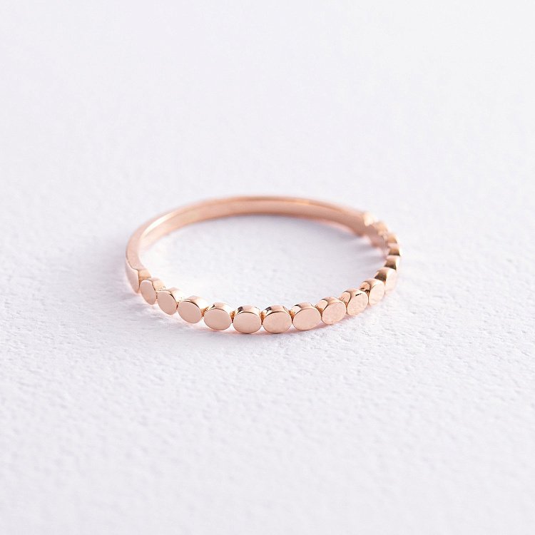 Минималистичное кольцо "Кружочки" в красном золоте к07088 от ювелирного магазина Оникс - 2