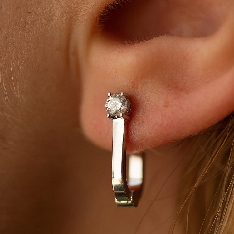 Золоті сережки з діамантами 319621121 від ювелірного магазину Онікс - 4