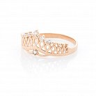Золотое кольцо "Корона" с фианитами к05524 от ювелирного магазина Оникс - 1