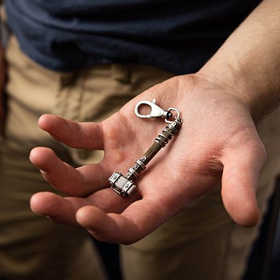 Срібний брелок "Молот вікінга" з ебеном 1116 №6