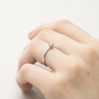 Золота заручальна каблучка (фіаніт) к05981 №7