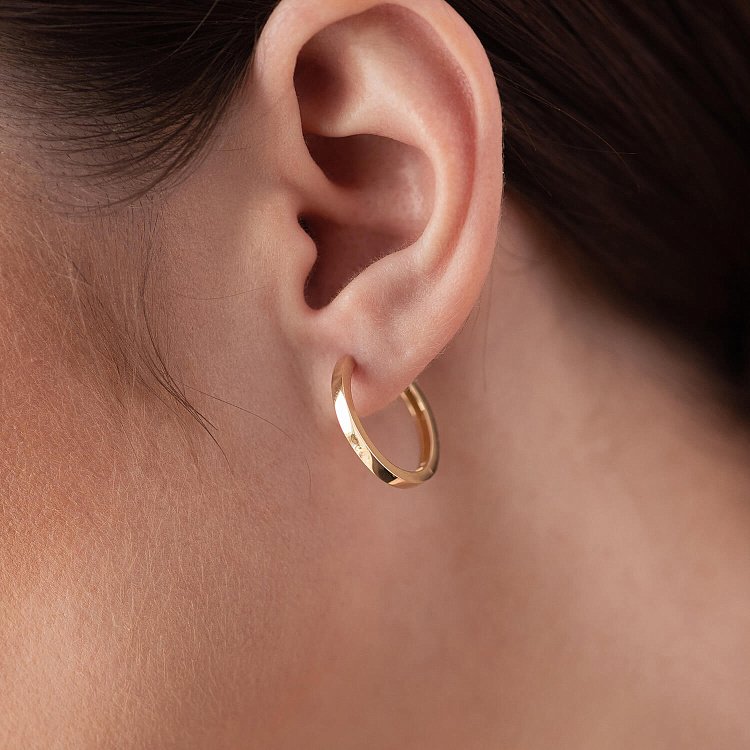 Серьги - кольца в желтом золоте с08330 от ювелирного магазина Оникс - 3