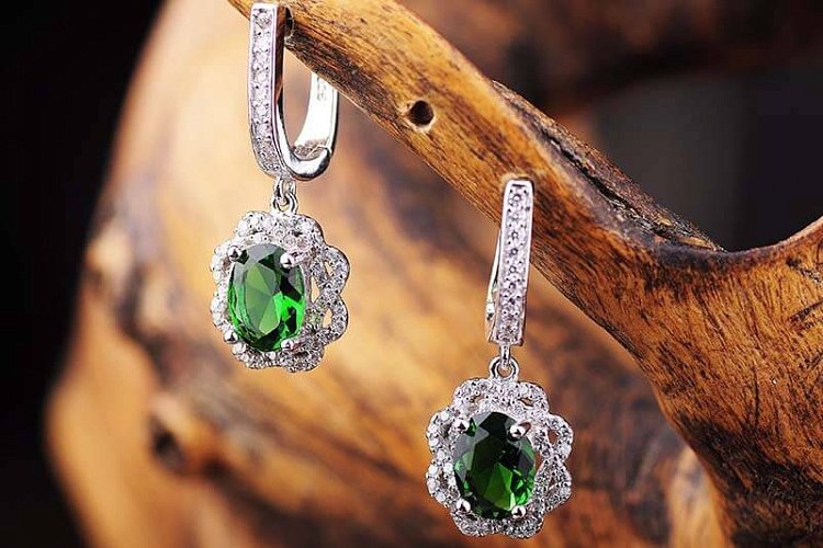 Серьги (шпинель,фианиты) с08 от ювелирного магазина Оникс - 3