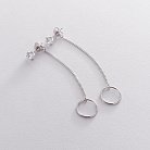 Срібні сережки - пусети з фіанітами 122537 от ювелирного магазина Оникс - 2