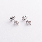 олотые серьги - пусеты "Сердечки" с бриллиантами сб0651nl от ювелирного магазина Оникс - 2