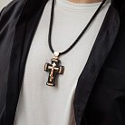Мужской православный крест "Распятие. Спаси и Сохрани" из эбенового дерева и золота 0001 от ювелирного магазина Оникс - 3