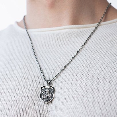 Серебряный кулон "Козак. Рабів до раю не пускають" 7196 №4