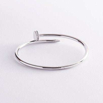 Жорсткий золотий браслет "Цвях" (діаманти) бб0032 №5