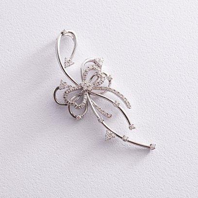 Золота підвіска "Бантик" з діамантами п708 №4