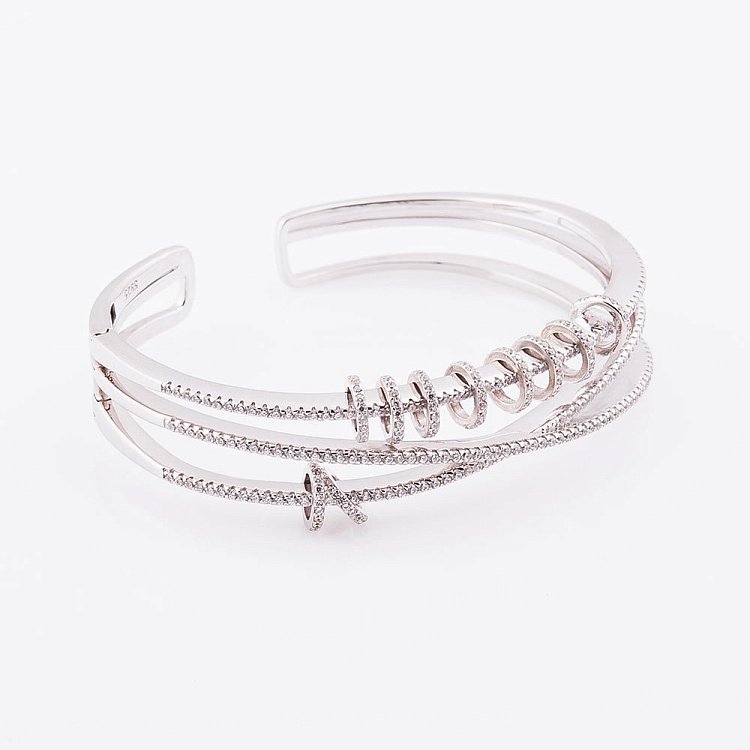 Срібний браслет з фіанітами 141055 від ювелірного магазину Онікс - 2