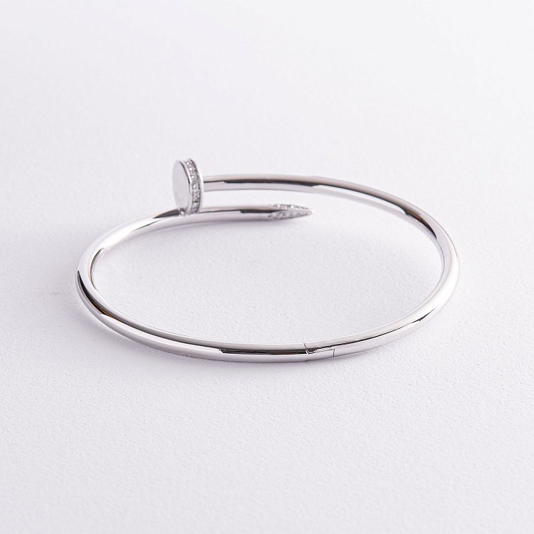 Жорсткий золотий браслет "Цвях" (діаманти) бб0032 від ювелірного магазину Онікс - 4