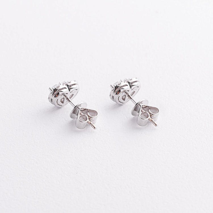 олотые серьги - пусеты "Сердечки" с бриллиантами сб0651nl от ювелирного магазина Оникс - 2