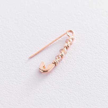 Золотая булавка с шариками (фианиты) зак00312 №2