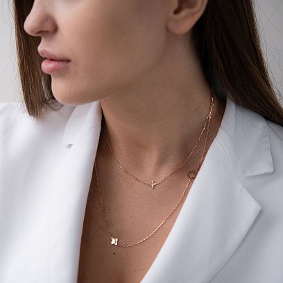 Колье "Клевер" в красном золоте кол01780 №2