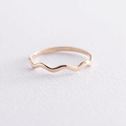 Кольцо "Волна" в желтом золоте к06732