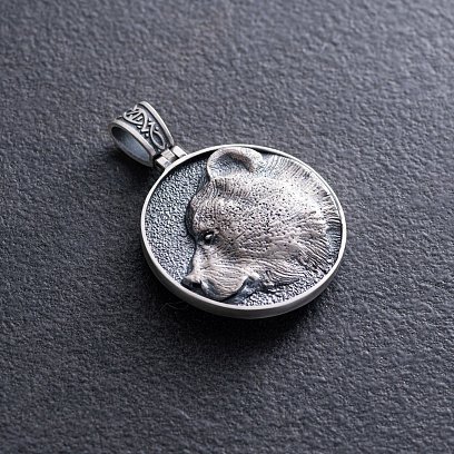 Серебряный кулон "Медведь. Лапа медведя" 1200 №3