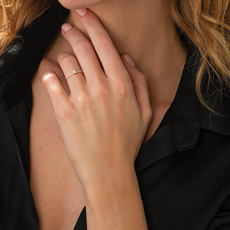 Помолвочное золотое кольцо с бриллиантами 229001121 от ювелирного магазина Оникс - 2