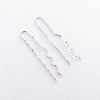 Серебряные серьги - протяжки 122843