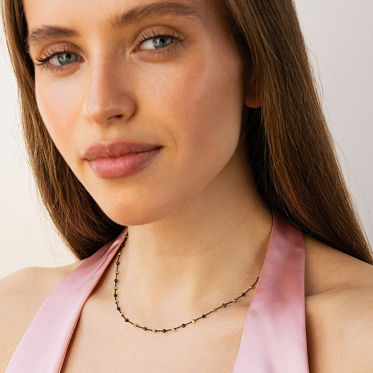 Кольє "Кульки" у жовтому золоті кол02619 від ювелірного магазину Онікс - 1