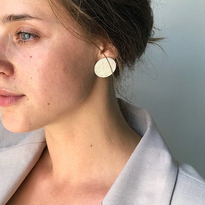 Срібні сережки "Великі комети" матові 122493 №13