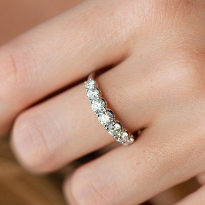 Золота каблучка з діамантами кб0184nl №6