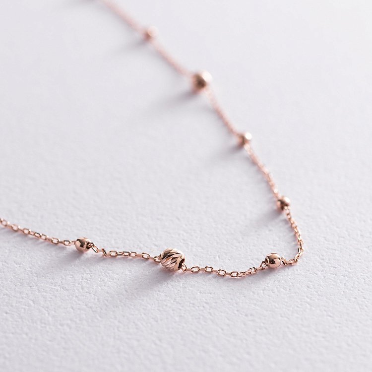 Колье "Шарики" в красном золоте кол02012 от ювелирного магазина Оникс - 2