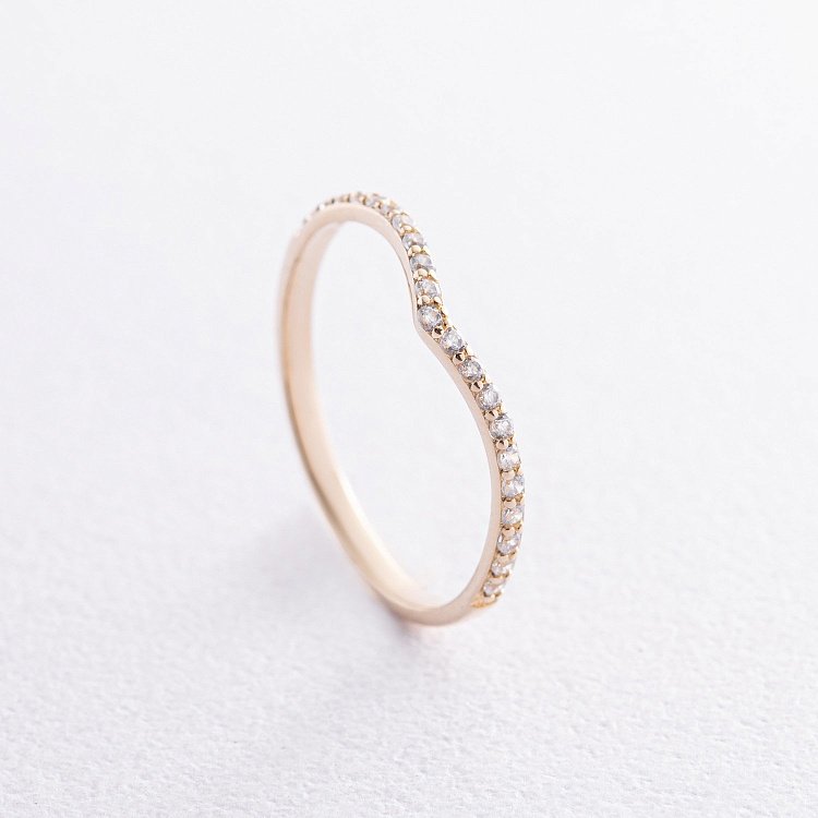 Каблучка "Особлива" з фіанітами (жовте золото) к07467 від ювелірного магазину Онікс - 10