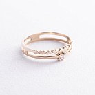Золотое помолвочное кольцо c сердечками (фианит) к07586 от ювелирного магазина Оникс - 4
