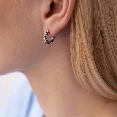 Срібні сережки - пусети "Мелані" 123218 №5