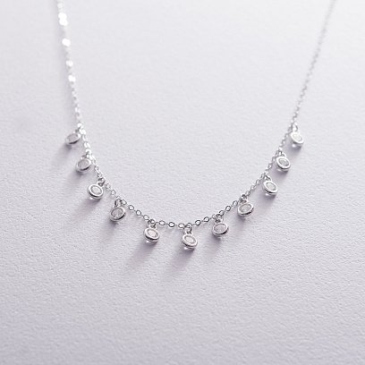 Серебряное колье с фианитами 18566 №8