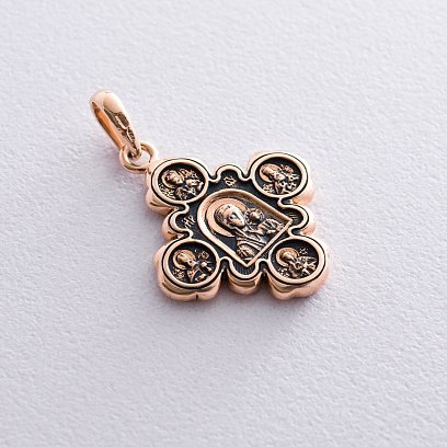 Золотий хрест "Спас Нерукотворний. Казанська ікона Божої Матері" п02672 №2