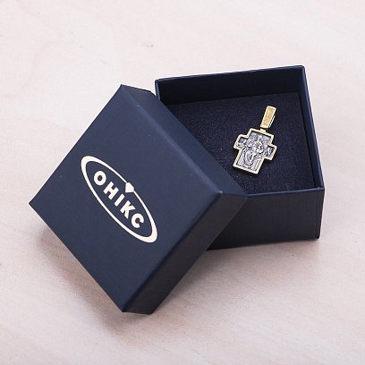 Срібний хрест з позолотою 131690 №5