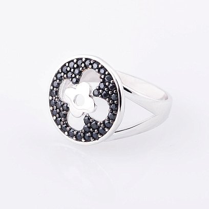 Золотое кольцо "Цветок-клевер" к05188