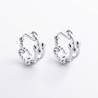 Серьги - кольца "Фантазия" в белом золоте с09718 от ювелирного магазина Оникс