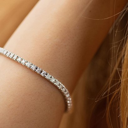 Браслет Теннис в белом золоте с белыми бриллиантами 539731221 №2