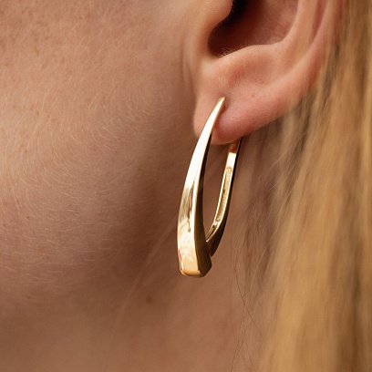 Золоті сережки на англійській застібці с08610 №4