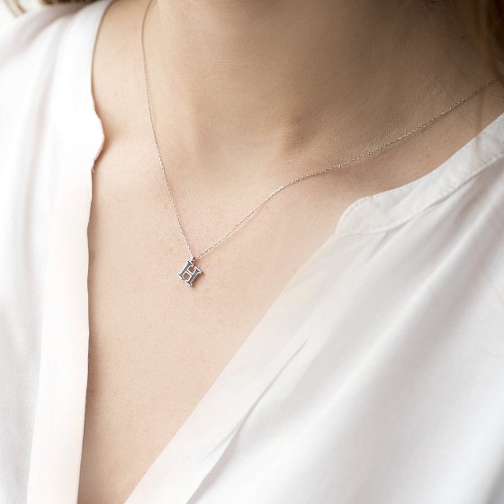 Серебряное колье с буквой Н 18620ч №3